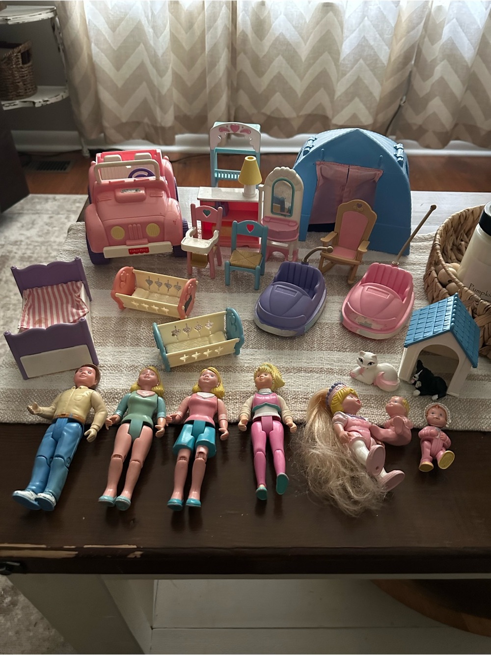 Vintage Fisher price loving family Play set with Accessories lot